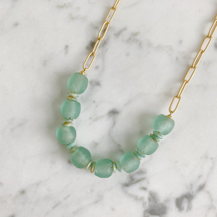 Ghana glass bead choker Necklace