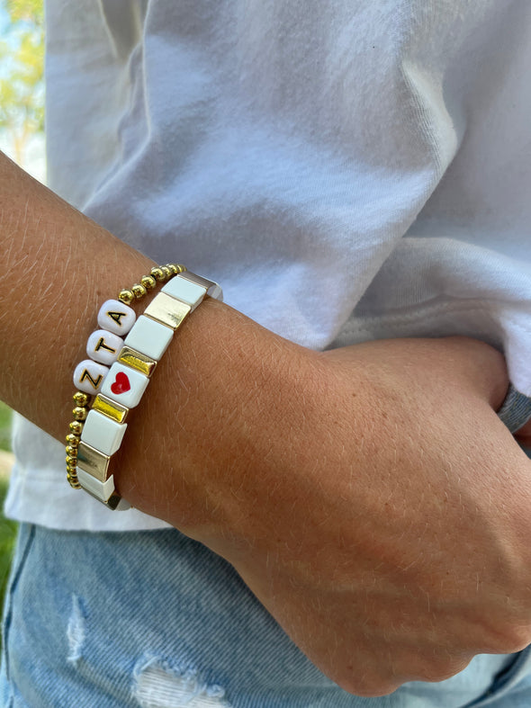 I Love My Sorority Bracelet Stack- Zeta Tau Alpha