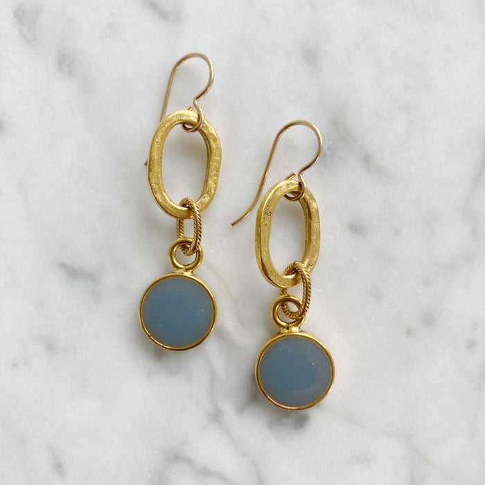 Light Blue Cloisonne' Color Earrings
