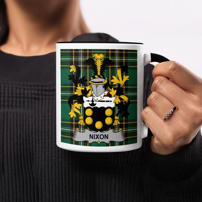Nixon Irish heritage mug with black handle and interior