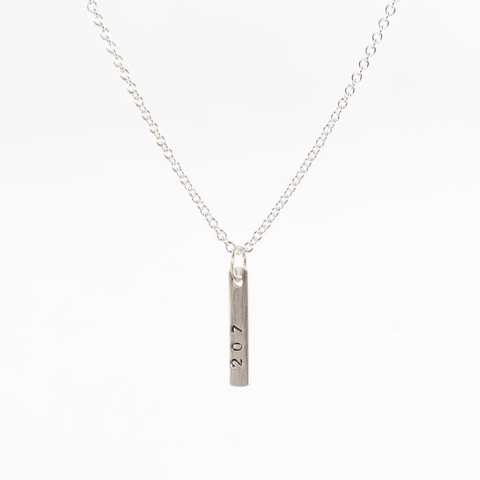 207 state of Maine necklace - sterling silver - women's jewelry - simple charm necklace - geometric and minimalistic