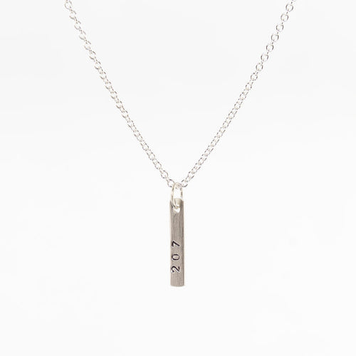 207 state of Maine necklace - sterling silver - women's jewelry - simple charm necklace - geometric and minimalistic