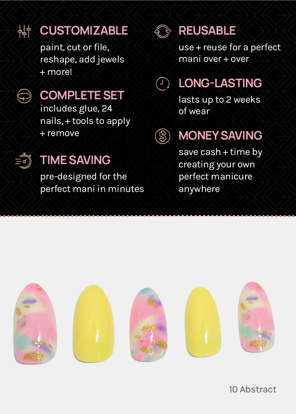 AOA Pro Press-On Nails: 10 Abstract