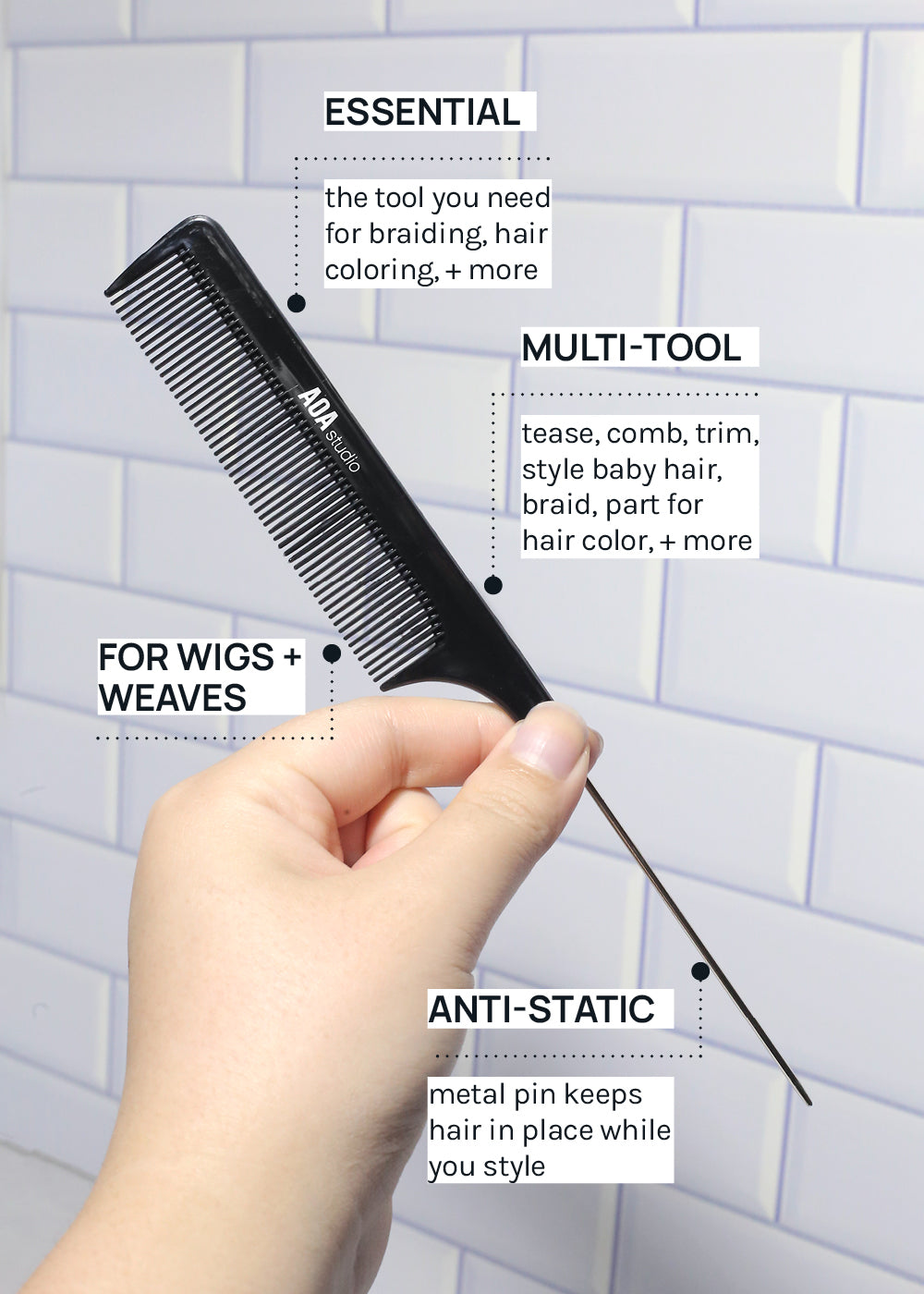 AOA Pin Tail Comb