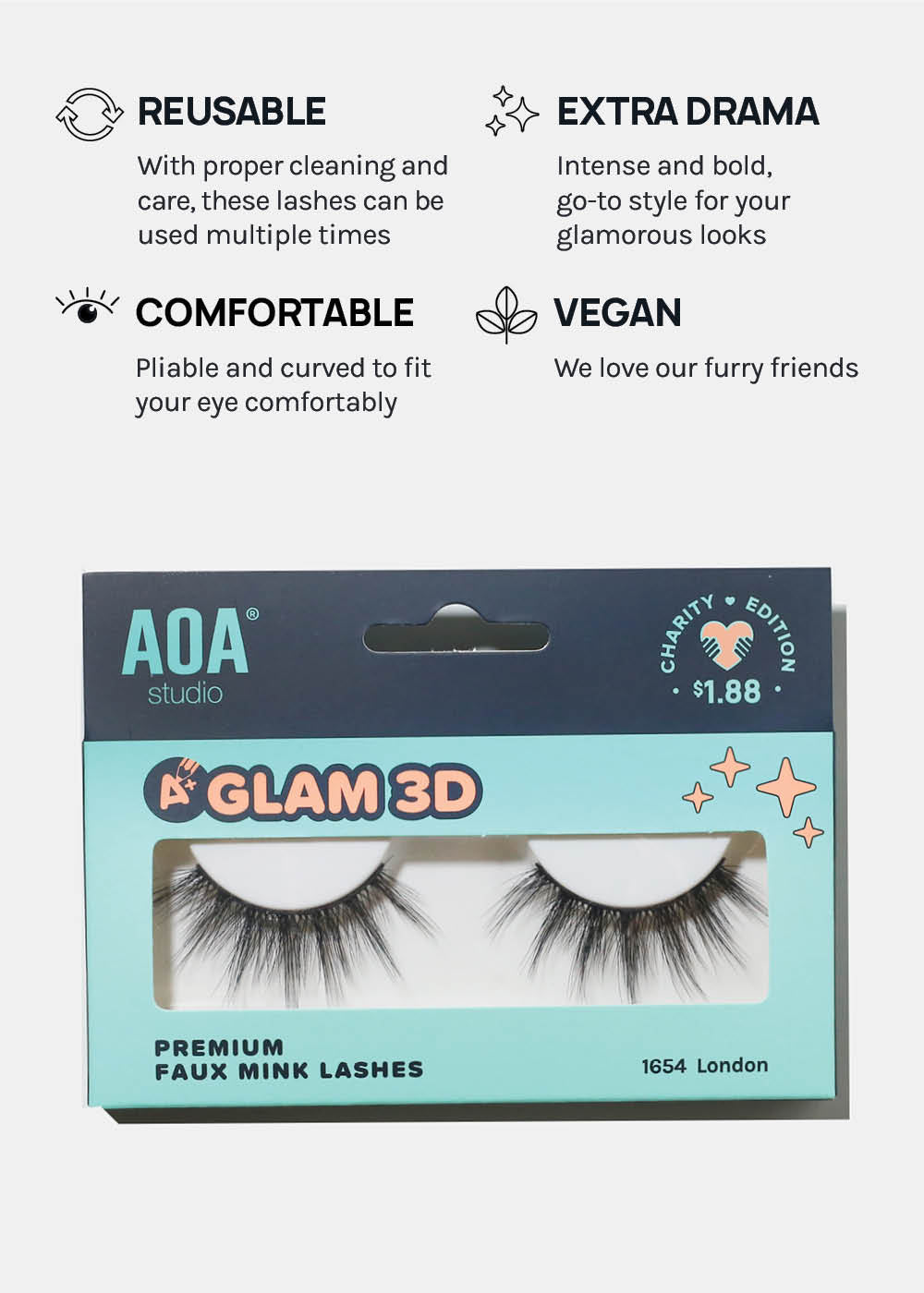 A+ Glam 3D Faux Mink Lashes - London