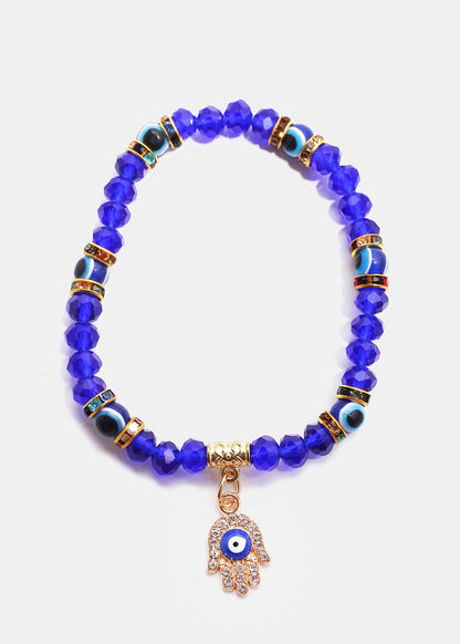 Hamsa Hand with Evil Eye Bead Bracelet