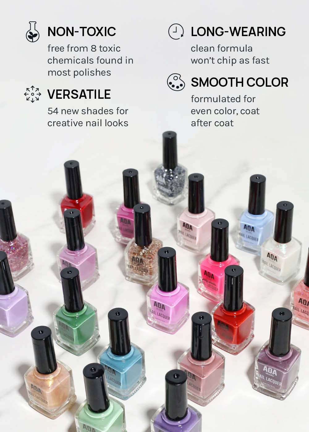 AOA Nail Lacquer – Shimmers