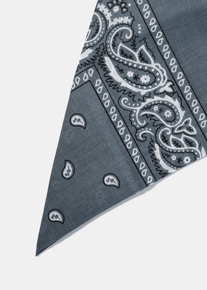 Grey Paisley Print Bandana
