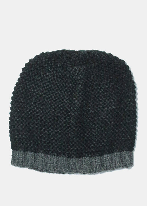 Black And Grey Knitted Beanie