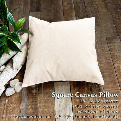 Adventure Awaits w/ City, State - Custom Square Canvas Pillow