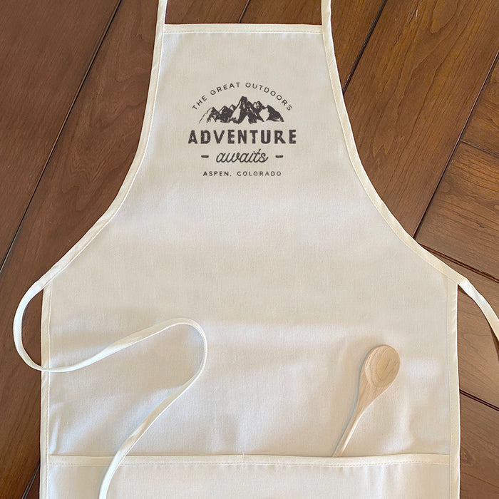 Adventure Awaits w/ City, State - Custom Women's Apron