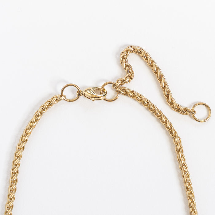 Azure + Brass Half Moon Necklace