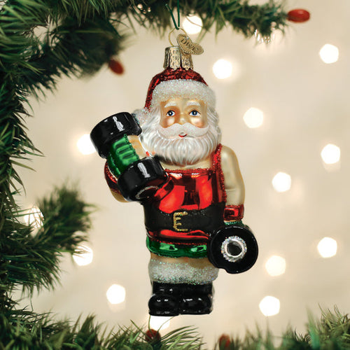 Bodybuilder Santa Ornament [Online Only]