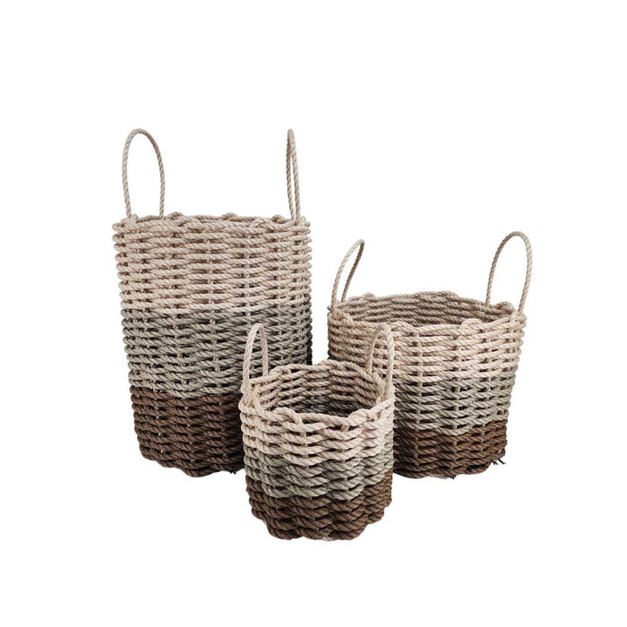 Brown, Tan, Light Tan Ombre Rope Basket