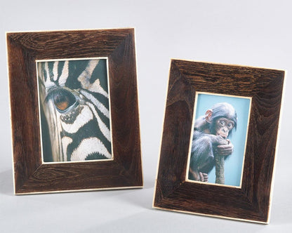 Brown Wooden and Bone Tabletop Photo Frame - 2 Sizes [Online Only]