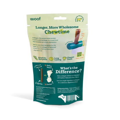 BullySafe Chews - Pure Collagen: Beef / 6-inch 5 pack