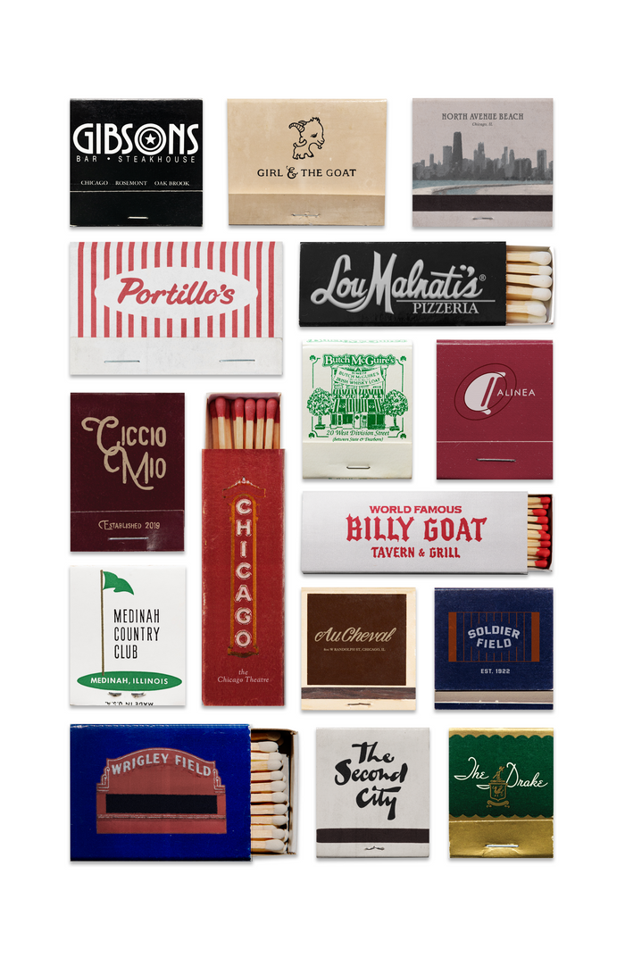 Chicago Matchbook Collage Poster w/Frame Options [Online Only]