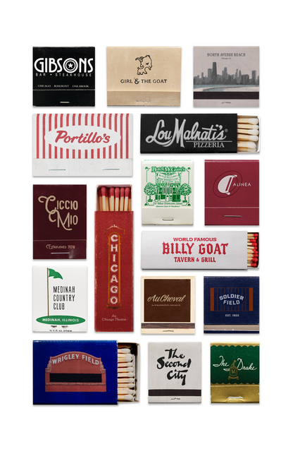 Chicago Matchbook Collage Poster w/Frame Options [Online Only]