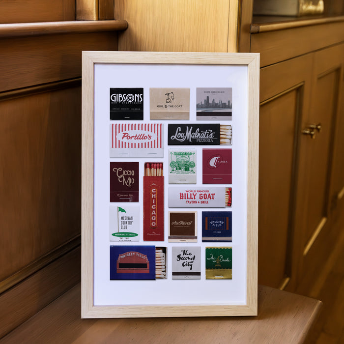 Chicago Matchbook Collage Poster w/Frame Options [Online Only]