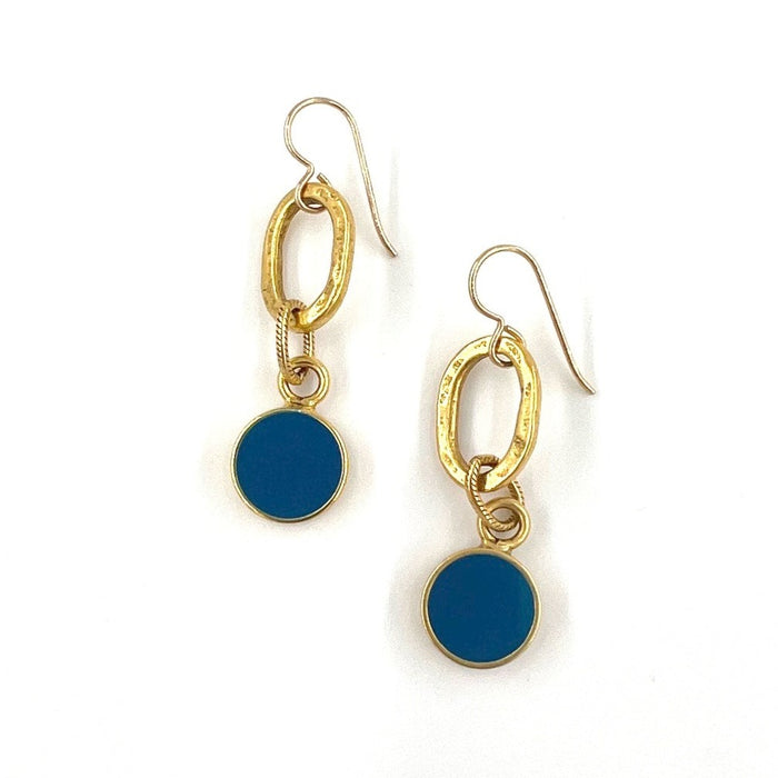 Cobalt Cloisonne' Pendant Color Earrings