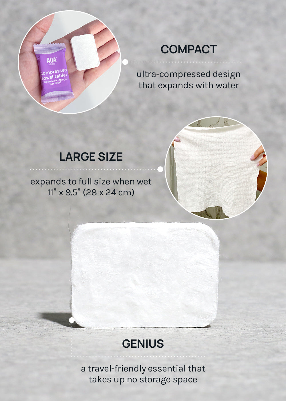 AOA Compressed Towel Tablets (6ct)