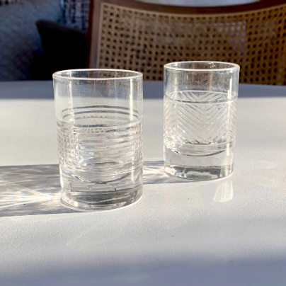 Cut Glass Double Shot Glasses | set of 2