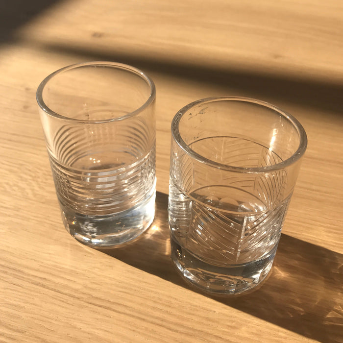 Cut Glass Double Shot Glasses | set of 2