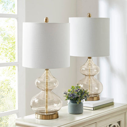 Ellipse Curved Glass Table Lamp, Set of 2 [Online Only]