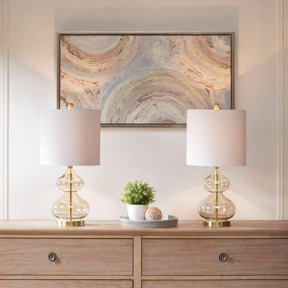 Ellipse Curved Glass Table Lamp, Set of 2 [Online Only]