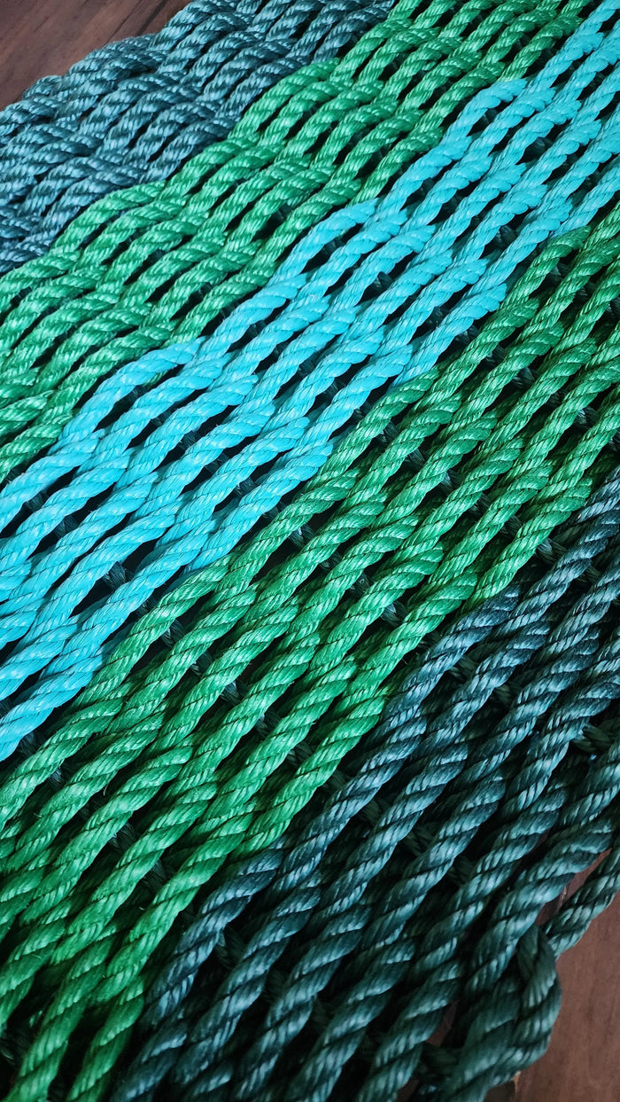 Five Stripe Rope Mat Hunter Green, Green, Teal