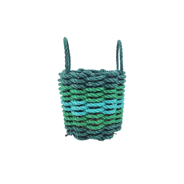 Five Stripe Rope Storage Basket Hunter Green, Green, Teal