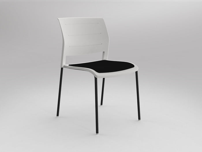 Game Chair With Upholstery - 4 Leg - Black Frame