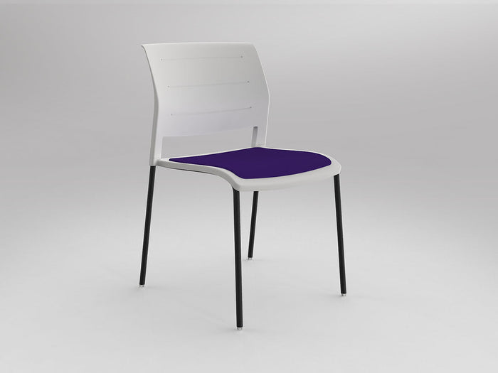 Game Chair With Upholstery - 4 Leg - Black Frame