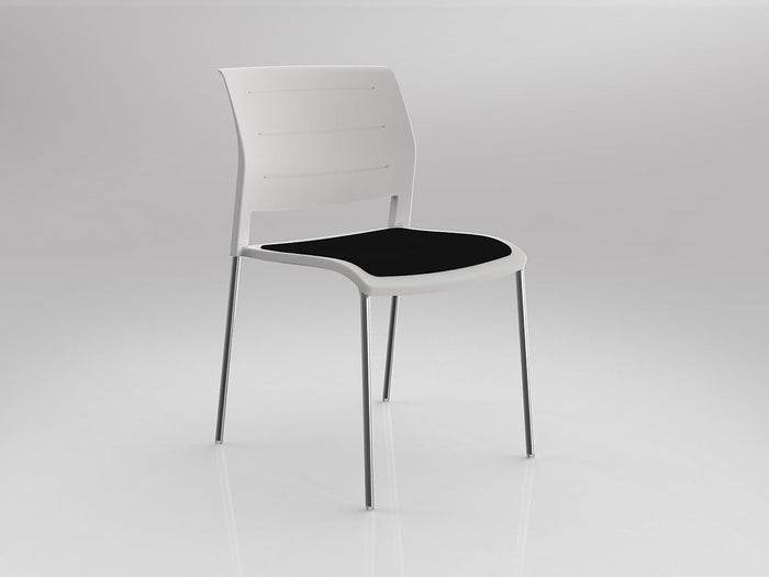 Game Chair With Upholstery - 4 Leg - Chrome Frame
