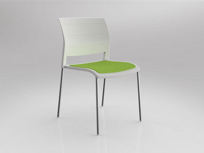 Game Chair With Upholstery - 4 Leg - Chrome Frame