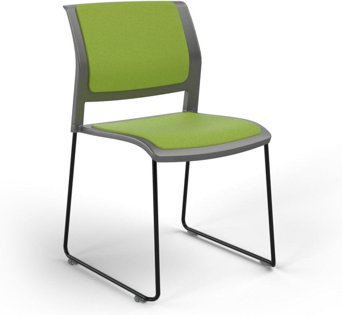 Charcoal / Fully Upholstered / Breathe Lime Green