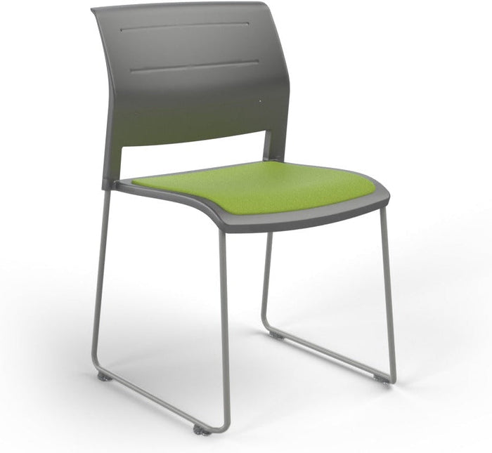 Charcoal / Seat upholstered only / Breathe Lime Green