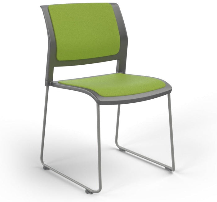 Charcoal / Fully Upholstered / Breathe Lime Green