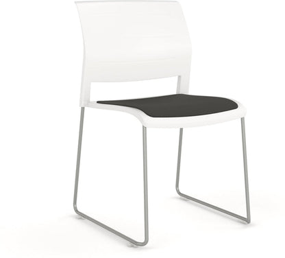 Game Chair With Upholstery - Sled Base - Silver Frame