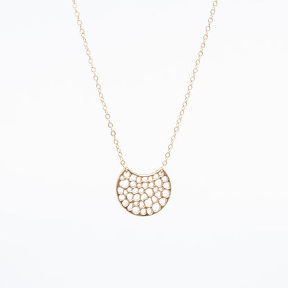 coral necklace in gold - thin chain - pendant - jewelry