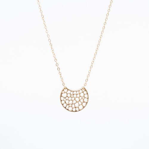 coral necklace in gold - thin chain - pendant - jewelry
