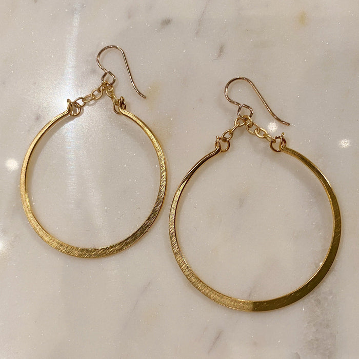 ~ Gold Drop Hoop Earring