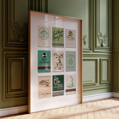 Golf Matchbook Poster w/Frame Options [Online Only]
