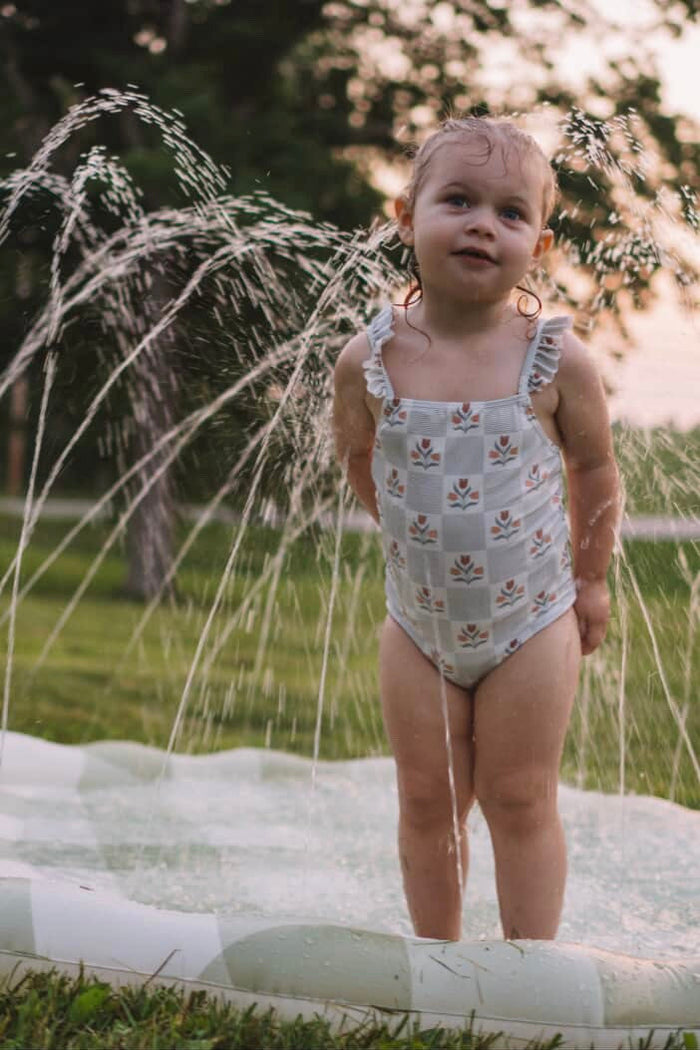 Green Gingham Splash Pad