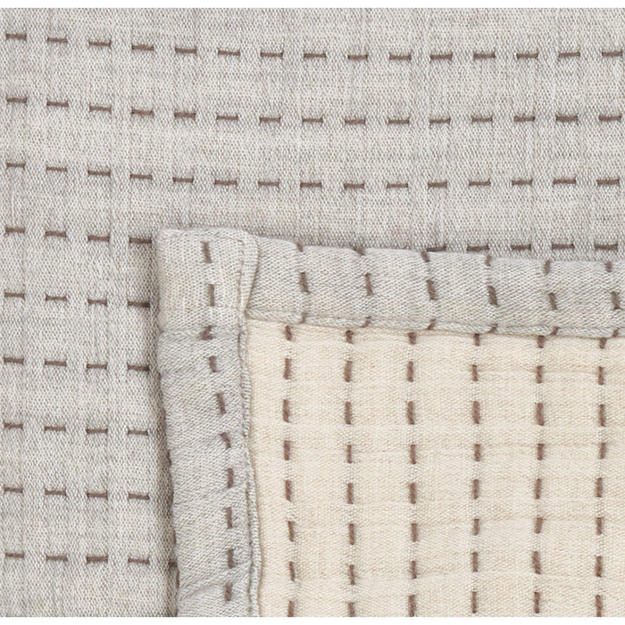 Grey Cozy Warmth 100% Pure Cotton Line-Stitch Design Throw Blanket 50" x 60" [Online Only]