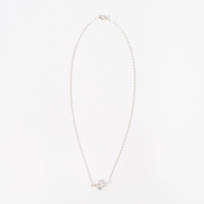 herkimer diamond necklace - stones - silver - jewelry by stellarcreature of portland maine