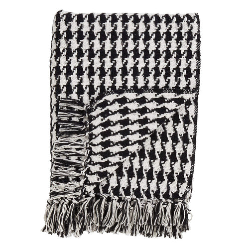 Houndstooth Tassels 100% Cotton Woven Decorative Throw Blanket, 50" x 60" [Online Only]