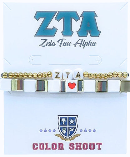I Love My Sorority Bracelet Stack- Zeta Tau Alpha
