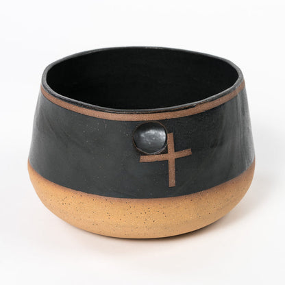 Large Black + Brown Pot