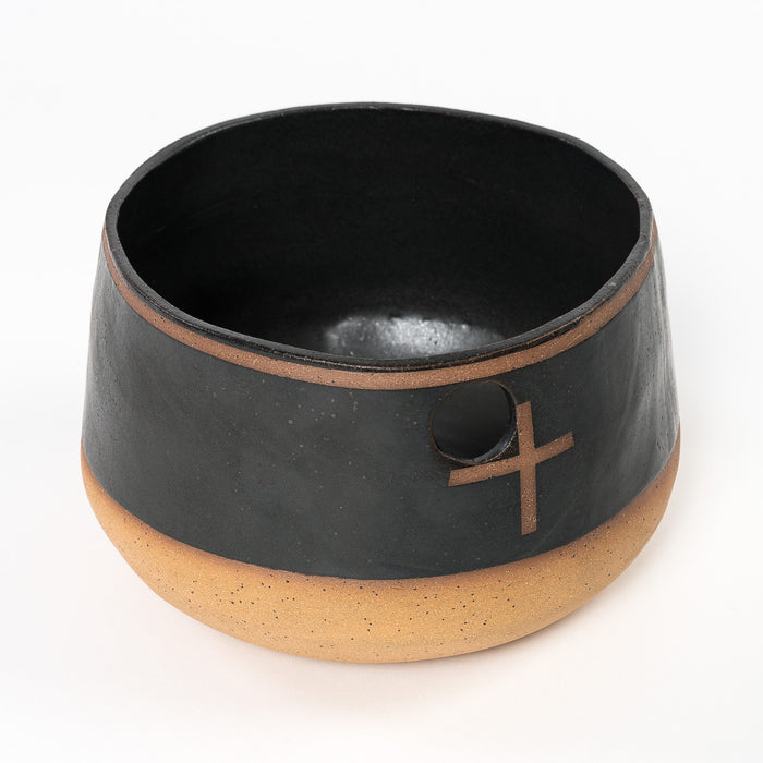 Large Black + Brown Pot